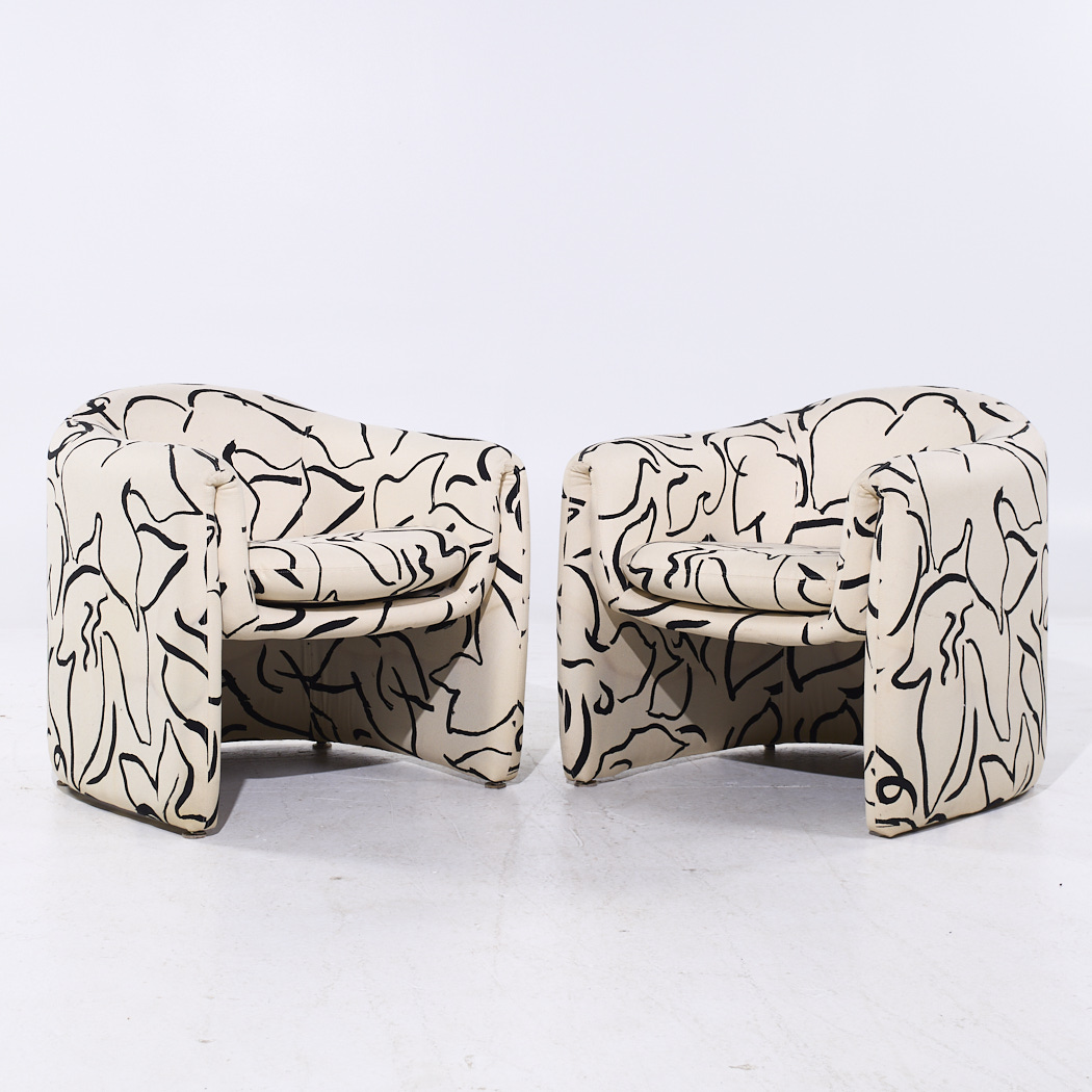 Vladimir Kagan for Preview Mid Century Lounge Chairs - Pair