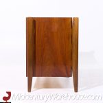 William Hinn Mid Century Walnut Curved Front Lowboy Dresser