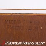 William Hinn Mid Century Walnut Curved Front Nightstands - Pair