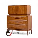 Albert Parvin Style Mid Century Walnut Highboy Dresser | Mid Century Modern Furniture - Mid Century Furniture Chicago Albert Parvin Style Mid Century Walnut Highboy Dresser