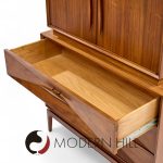 Albert Parvin Style Mid Century Walnut Highboy Dresser | Mid Century Modern Furniture - Mid Century Furniture Chicago Albert Parvin Style Mid Century Walnut Highboy Dresser