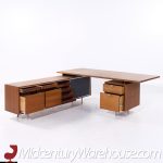 George Nelson for Herman Miller 9000 Series Mid Century Walnut Desk and Return