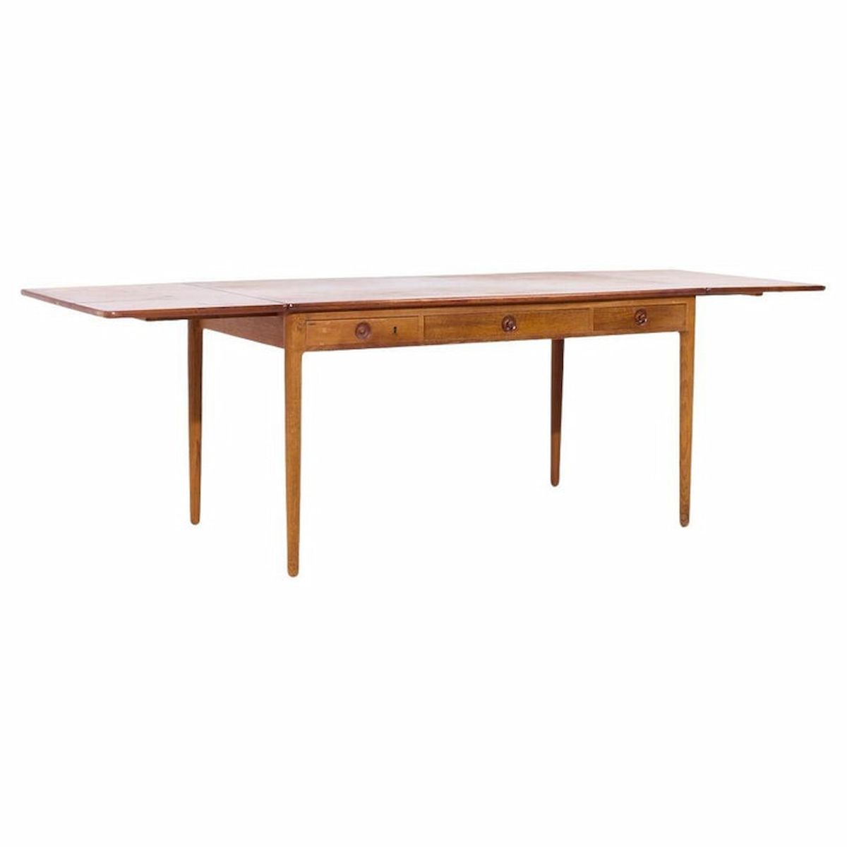 Hans Wegner for Andreas Tuck At-305 Mid Century Danish Teak Drop Side Desk