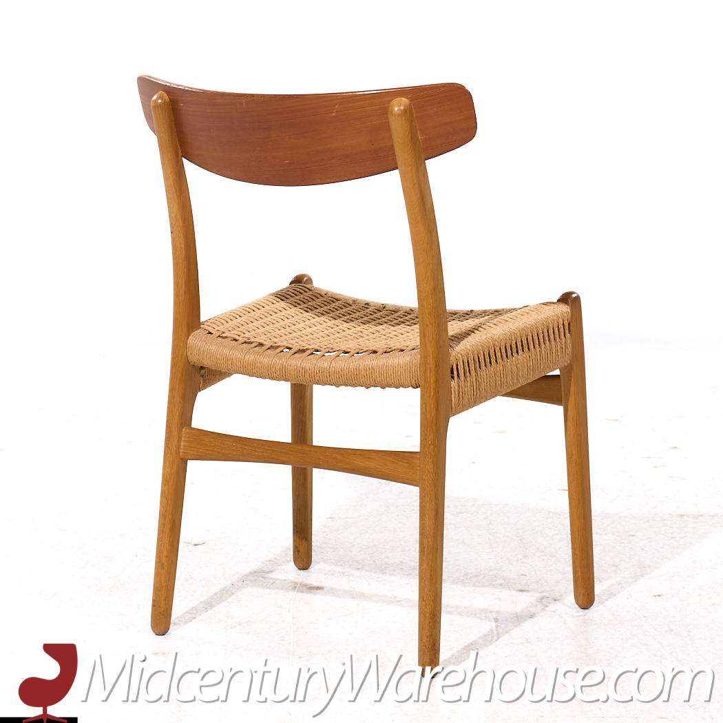 Hans Wegner for Carl Hansen & Son Ch23 Mid Century Danish Teak and Oak Dining Chairs - Pair