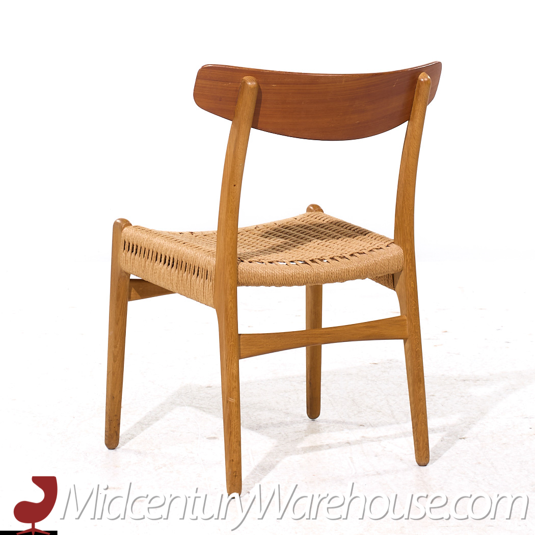 Hans Wegner for Carl Hansen & Son Ch23 Mid Century Danish Teak and Oak Dining Chairs - Pair