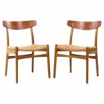 Hans Wegner for Carl Hansen & Son Ch23 Mid Century Danish Teak and Oak Dining Chairs - Pair