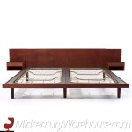 Hans Wegner for Getama Mid Century Danish Teak King Platform Bed with Nightstands