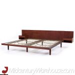 Hans Wegner for Getama Mid Century Danish Teak King Platform Bed with Nightstands