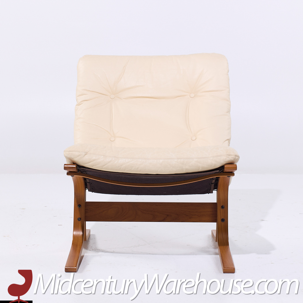 Ingmar Relling for Westnofa Mid Century Siesta Norwegian White Leather Bentwood Lounge Chair