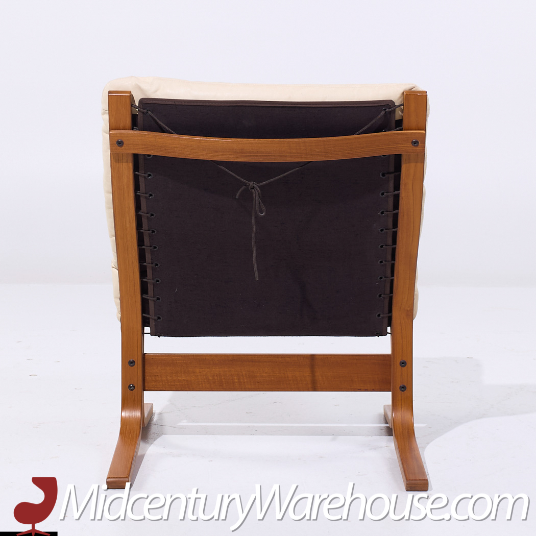 Ingmar Relling for Westnofa Mid Century Siesta Norwegian White Leather Bentwood Lounge Chair