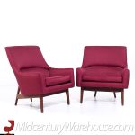 Jens Risom A-chair Mid Century Walnut Lounge Chairs - Pair | Mid Century Modern Furniture - Mid Century Furniture Chicago Jens Risom A-chair Mid Century Walnut Lounge Chairs - Pair