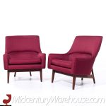 Jens Risom A-chair Mid Century Walnut Lounge Chairs - Pair | Mid Century Modern Furniture - Mid Century Furniture Chicago Jens Risom A-chair Mid Century Walnut Lounge Chairs - Pair