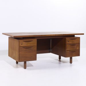 jens risom mid century walnut executive desk