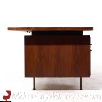 Jens Risom Mid Century Walnut and Brass Executive Desk | Mid Century Modern Furniture - Mid Century Furniture Chicago Jens Risom Mid Century Walnut and Brass Executive Desk