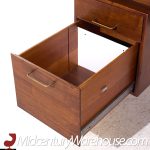 Jens Risom Mid Century Walnut and Brass Executive Desk | Mid Century Modern Furniture - Mid Century Furniture Chicago Jens Risom Mid Century Walnut and Brass Executive Desk