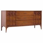 Kent Coffey Perspecta Mid Century Rosewood and Walnut 9-drawer Lowboy Dresser | Mid Century Modern Furniture - Mid Century Furniture Chicago Kent Coffey Perspecta Mid Century Rosewood and Walnut 9-drawer Lowboy Dresser