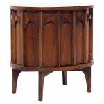Kent Coffey Perspecta Mid Century Rounded Walnut Nightstand | Mid Century Modern Furniture - Mid Century Furniture Chicago Kent Coffey Perspecta Mid Century Rounded Walnut Nightstand