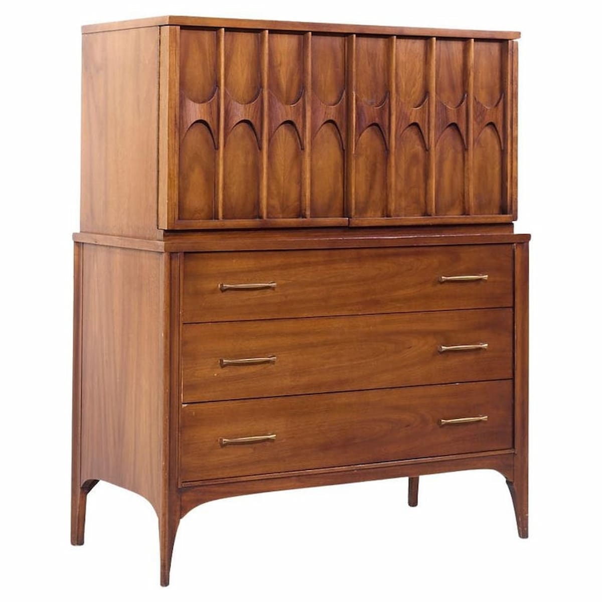 Kent Coffey Perspecta Mid Century Walnut and Rosewood Gentleman's Chest Dresser