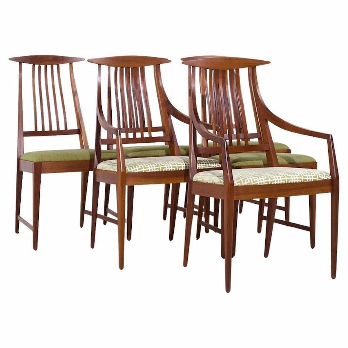 Kipp Stewart for Directional Mid Century Walnut Dining Chairs - Set of 6