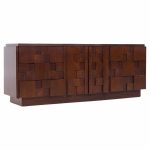 Lane Staccato Brutalist Mid Century 9 Drawer Lowboy Dresser | Mid Century Modern Furniture - Mid Century Furniture Chicago Lane Staccato Brutalist Mid Century 9 Drawer Lowboy Dresser