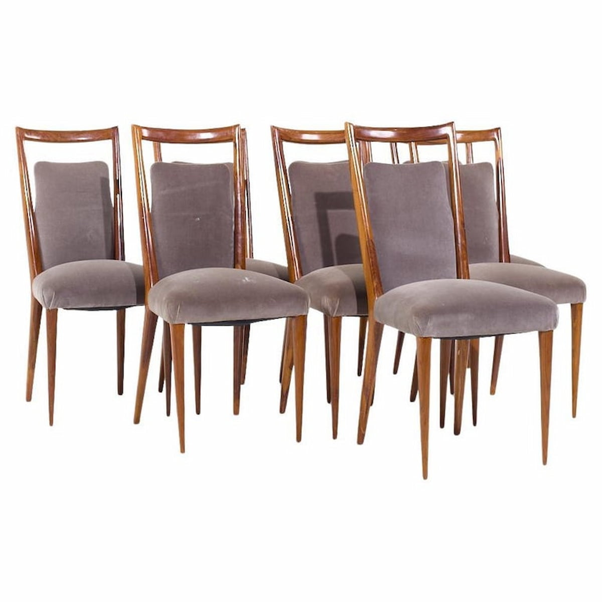 Mario Gottardi & Melchiorre Bega for Erno Fabry Mid Century Italian Walnut Dining Chairs - Set of 8
