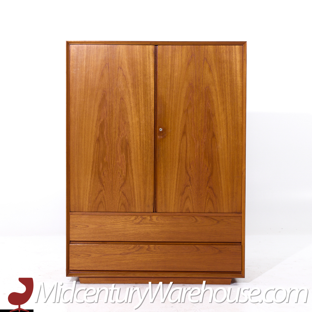 Mid Century Danish Teak Plinth Base Armoire