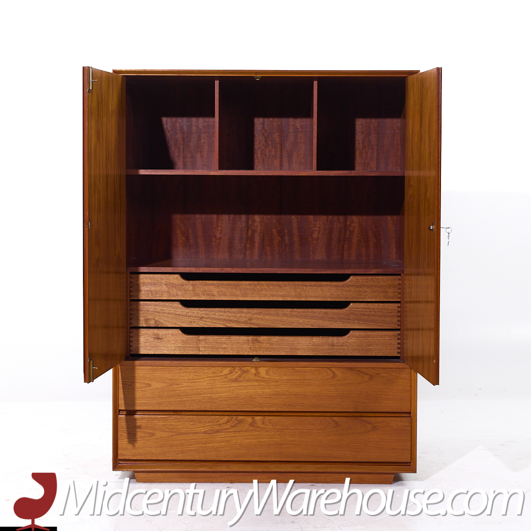 Mid Century Danish Teak Plinth Base Armoire