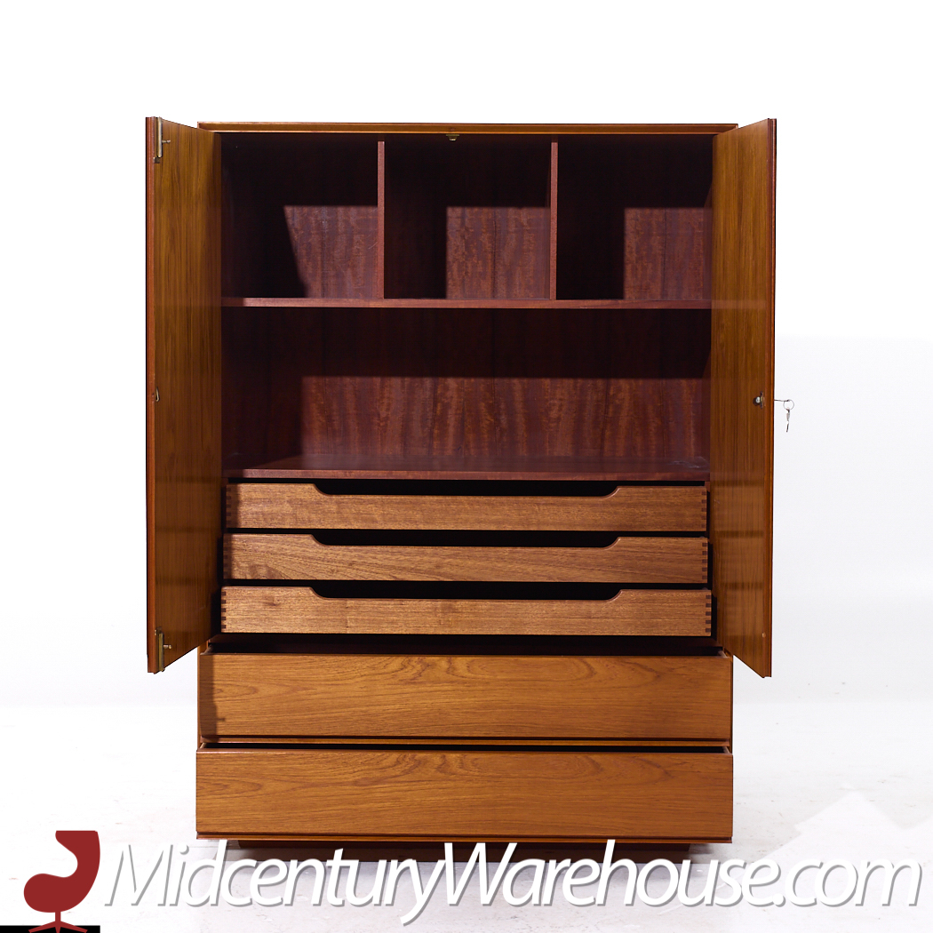 Mid Century Danish Teak Plinth Base Armoire