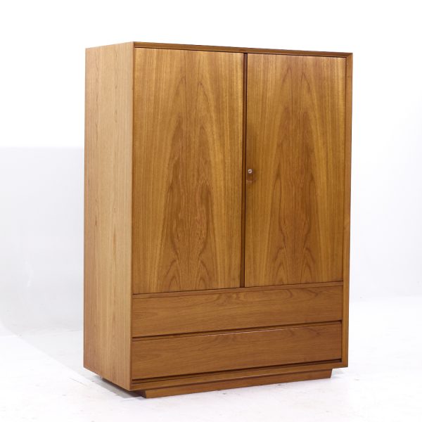 Mid Century Danish Teak Plinth Base Armoire