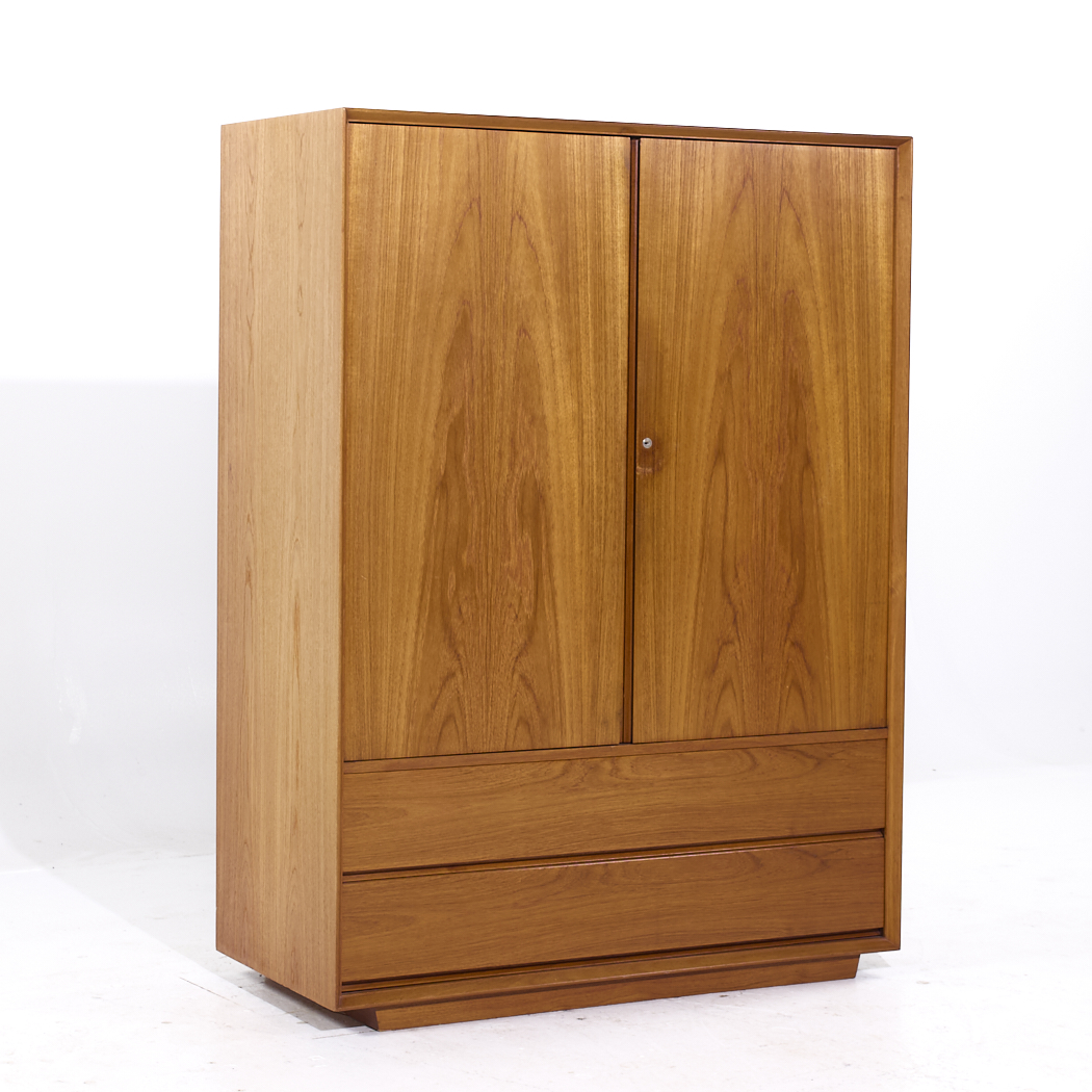 Mid Century Danish Teak Plinth Base Armoire