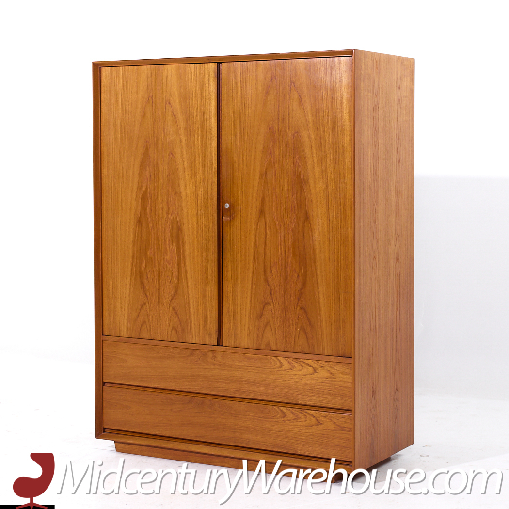 Mid Century Danish Teak Plinth Base Armoire
