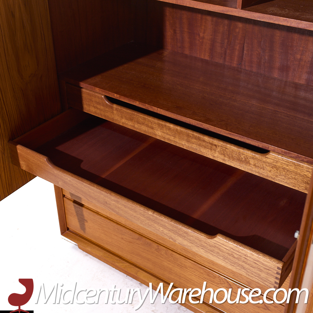 Mid Century Danish Teak Plinth Base Armoire