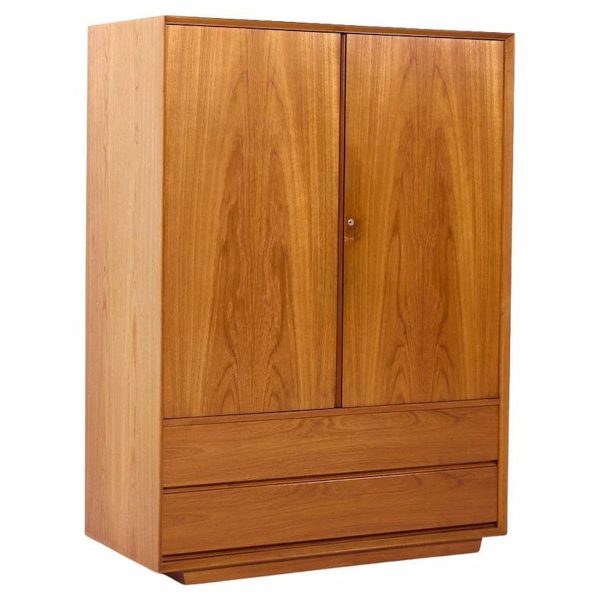 Mid Century Danish Teak Plinth Base Armoire