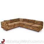 Milo Baughman Style Mid Century Walnut Sectional Sofa | Mid Century Modern Furniture - Mid Century Furniture Chicago Milo Baughman Style Mid Century Walnut Sectional Sofa