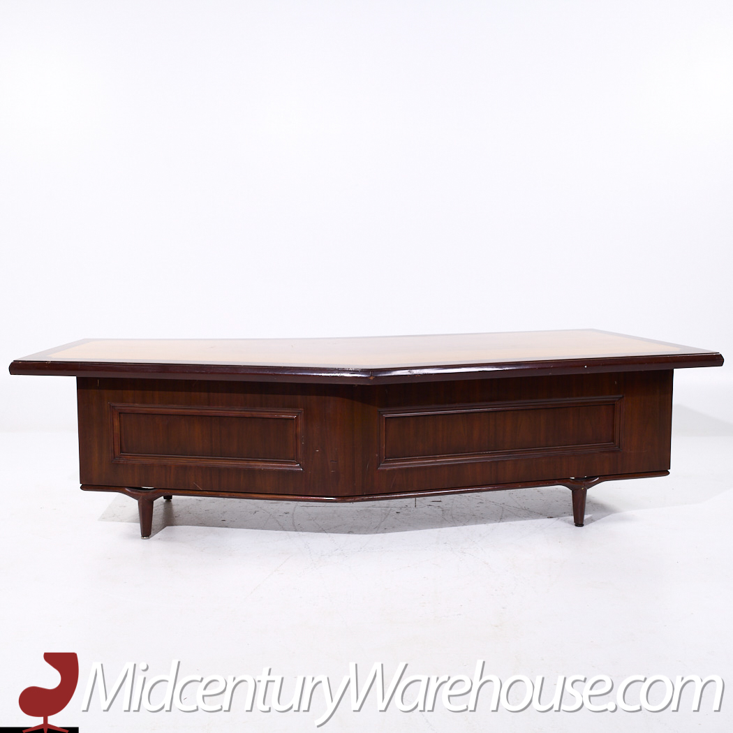 Monteverdi-young Signature Line Mid Century Walnut Boomerang Desk