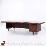 Monteverdi-young Signature Line Mid Century Walnut Boomerang Desk | Mid Century Modern Furniture - Mid Century Furniture Chicago Monteverdi-young Signature Line Mid Century Walnut Boomerang Desk