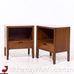 Mount Airy Janus Mid Century Walnut Nightstands - Pair