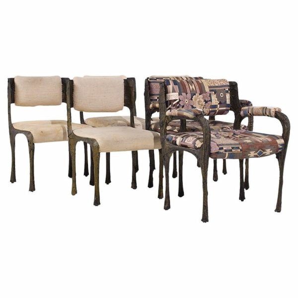 Paul Evans for Directional Pe-105/106 Mid Century Bronze Stalagmite Chairs - Set of 6