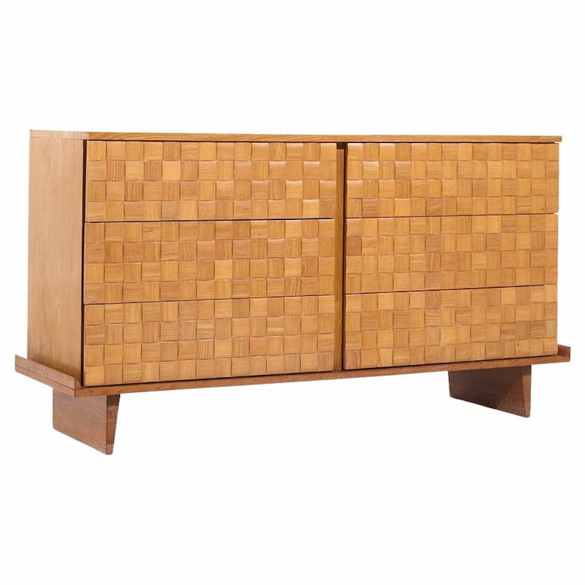 Paul Laszlo for Brown Saltman Mid Century Oak Basketweave Dresser