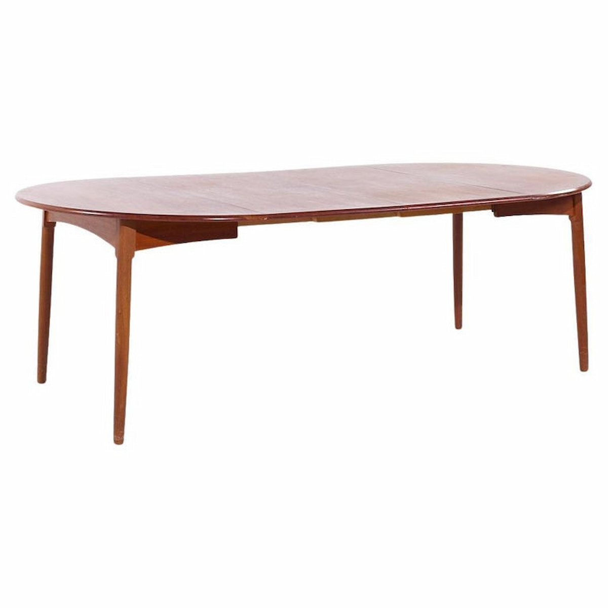 Peter Hvidt Style Mid Century Danish Teak Expanding Dining Table with 2 Leaves