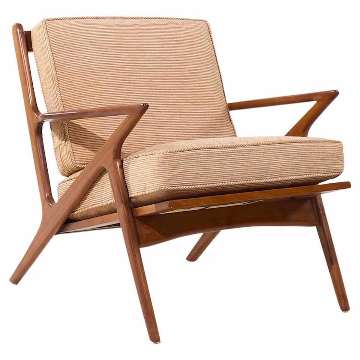 Poul Jensen Style Mid Century Walnut Z Lounge Chair