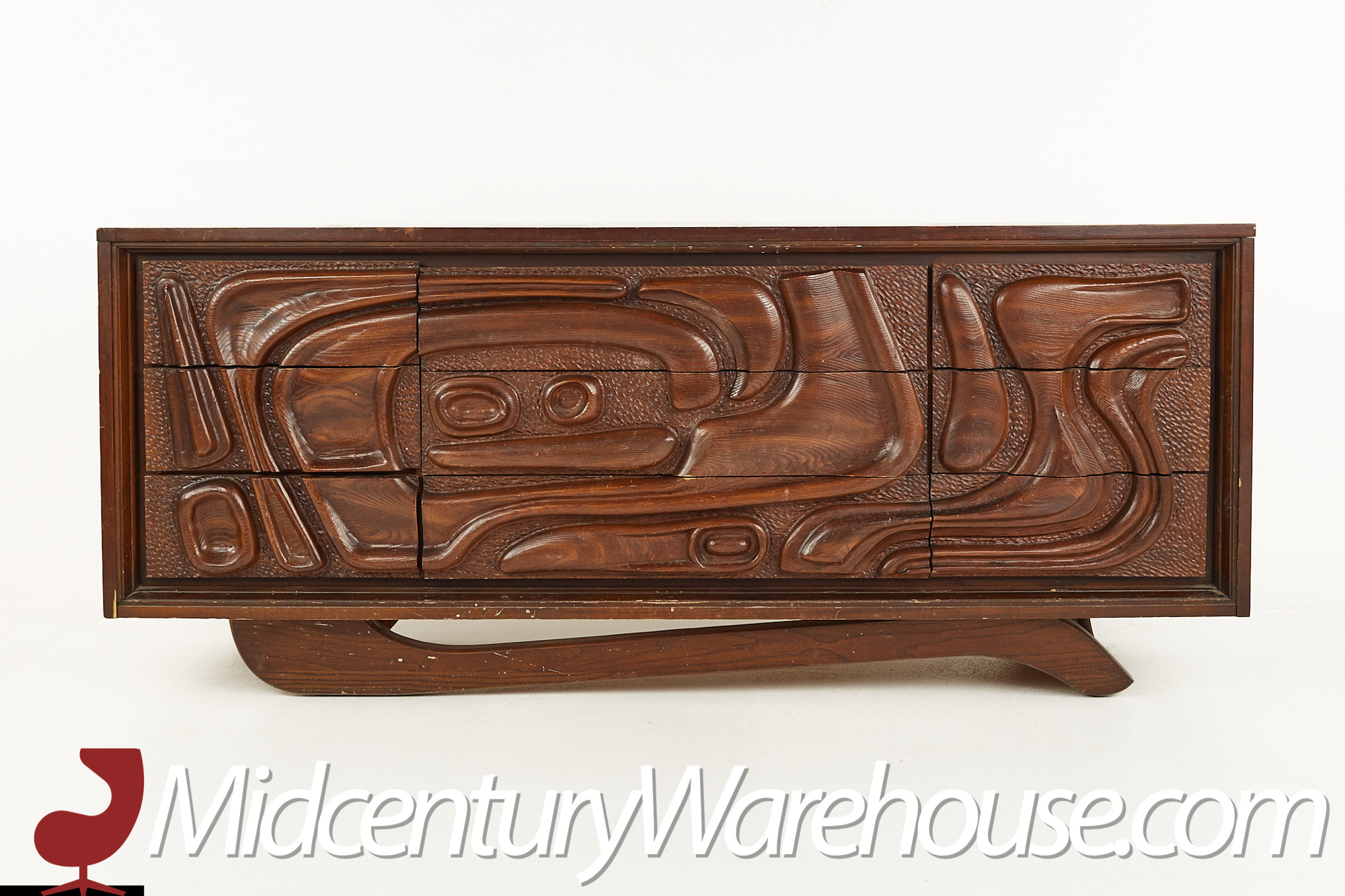Witco Style Pulaski Oceanic Mid Century Oceanic Lowboy Dresser
