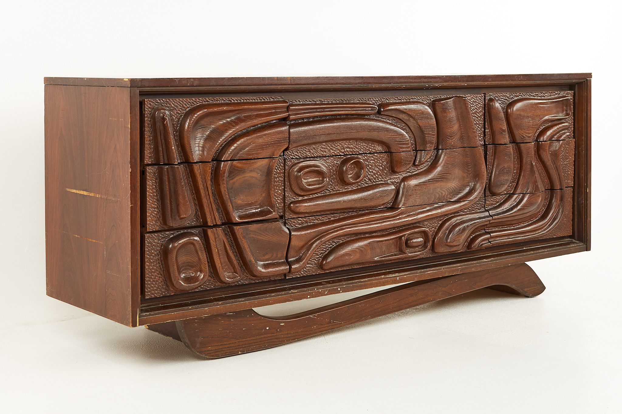 Witco Style Pulaski Oceanic Mid Century Oceanic Lowboy Dresser