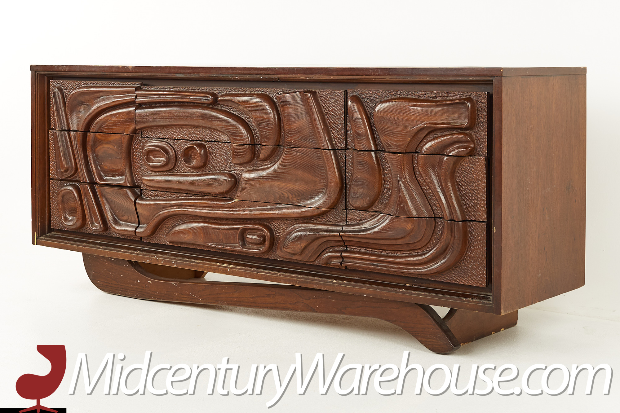 Witco Style Pulaski Oceanic Mid Century Oceanic Lowboy Dresser
