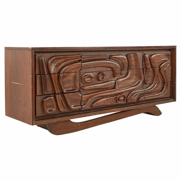 Witco Style Pulaski Oceanic Mid Century Oceanic Lowboy Dresser