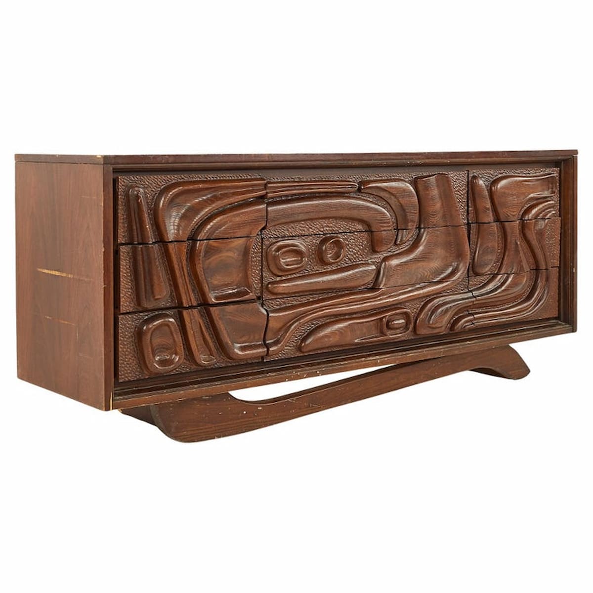 Witco Style Pulaski Oceanic Mid Century Oceanic Lowboy Dresser