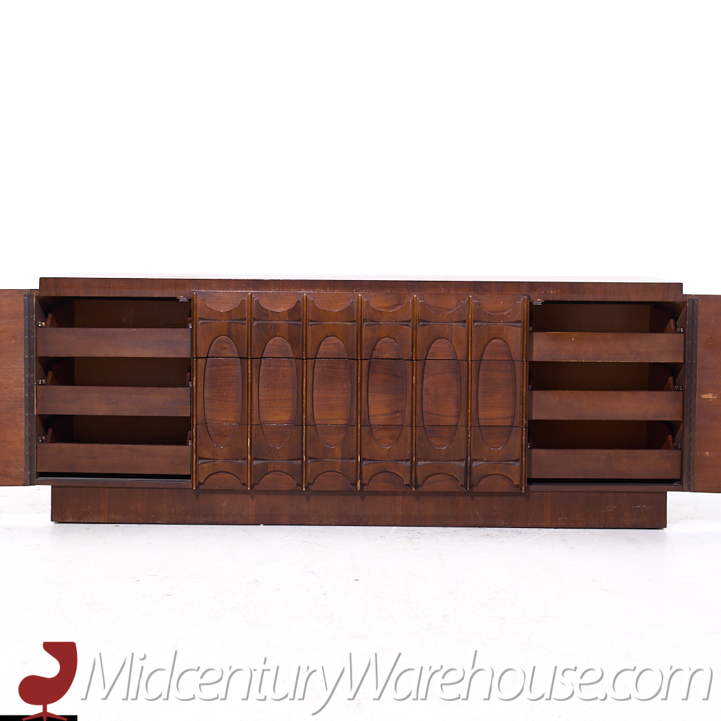 Tobago Brutalist Mid Century Walnut Lowboy Dresser