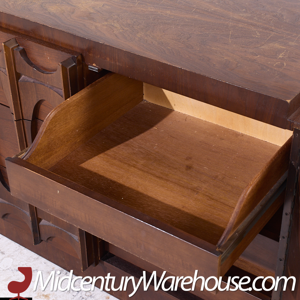 Tobago Brutalist Mid Century Walnut Lowboy Dresser