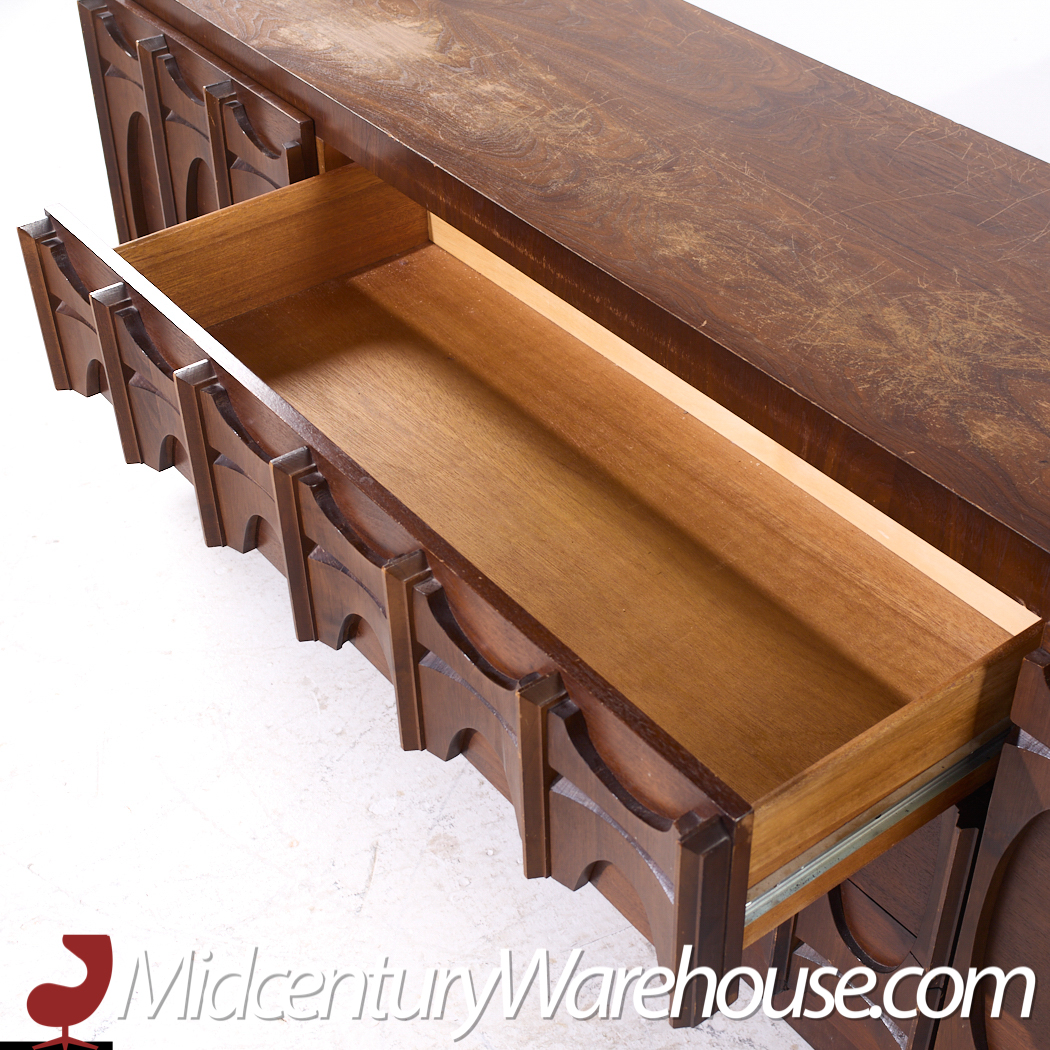 Tobago Brutalist Mid Century Walnut Lowboy Dresser