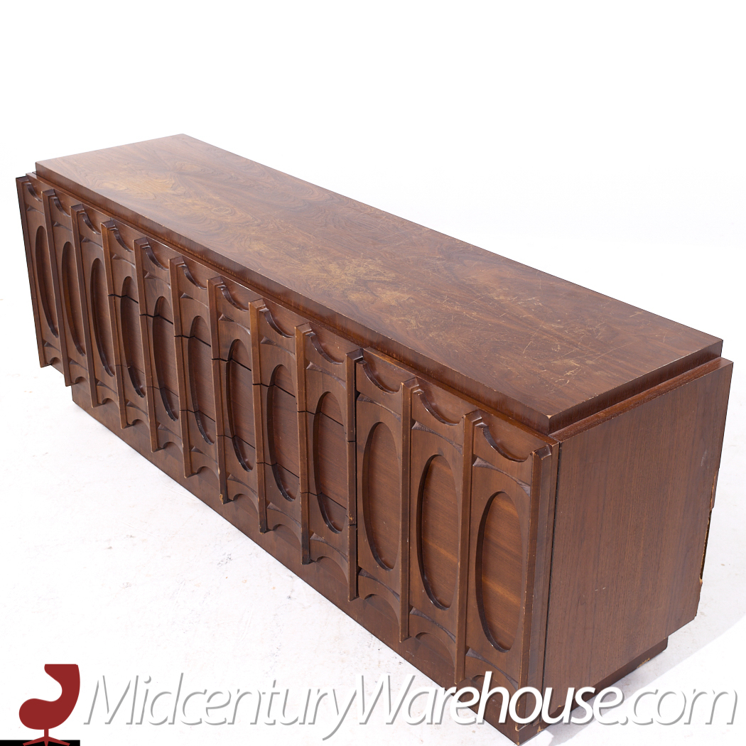 Tobago Brutalist Mid Century Walnut Lowboy Dresser